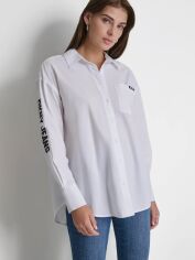 Акція на Сорочка бавовняна оверсайз жіноча Donna Karan NY (DKNY) 154969821 L Біла від Rozetka