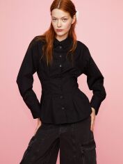 Акція на Сорочка бавовняна H&M 1194689002c26 M Чорна від Rozetka