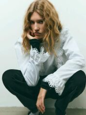 Акція на Блузка жіноча H&M 1202775001c26 L Біла від Rozetka