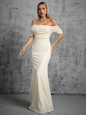 Акція на Весільне плаття жіноче SHEIN GD-00121441 M Молочне від Rozetka