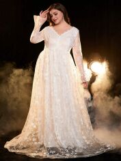 Акція на Весільне плаття жіноче SHEIN GD-00121412 2XL Біле від Rozetka