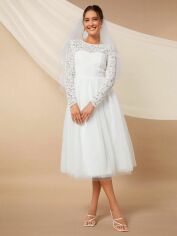 Акція на Весільне плаття жіноче SHEIN GD-00121454 L Біле від Rozetka