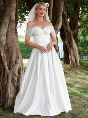 Акція на Весільне плаття жіноче SHEIN GD-00142882 L Біле від Rozetka