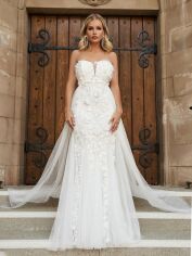 Акція на Весільне плаття жіноче SHEIN GD-00108584 S Біле від Rozetka