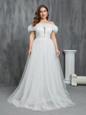 Акція на Весільне плаття жіноче SHEIN GD-00137065 XL Біле від Rozetka