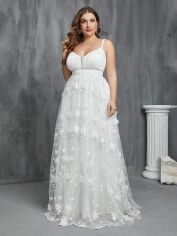 Акція на Весільне плаття жіноче SHEIN GD-00140389 5XL Біле від Rozetka