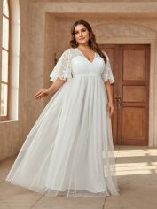 Акція на Весільне плаття жіноче SHEIN GD-00137118 XL Біле від Rozetka