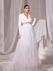 Акція на Весільне плаття жіноче SHEIN GD-00143555 L Біле від Rozetka