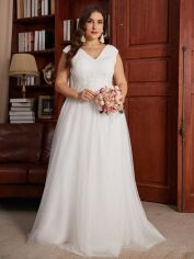 Акція на Весільне плаття жіноче SHEIN GD-00121421 3XL Біле від Rozetka