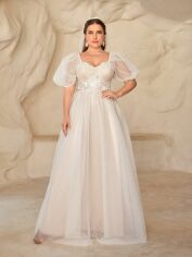 Акція на Весільне плаття жіноче SHEIN GD-00121435 XL Біле від Rozetka