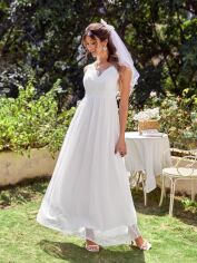 Акція на Весільне плаття жіноче SHEIN GD-00158251 XL Біле від Rozetka