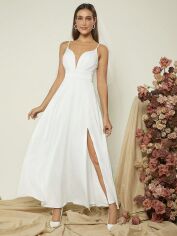 Акція на Весільне плаття жіноче SHEIN GD-00158181 M Біле від Rozetka