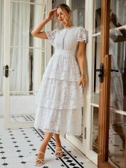 Акція на Весільне плаття жіноче SHEIN GD-00143900 L Біле від Rozetka
