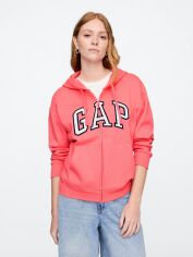 Акція на Толстовка на блискавці з капюшоном на флісі жіноча GAP 645299868 XL Рожева від Rozetka