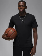 Акція на Футболка бавовняна довга чоловіча Nike M J Df Sprt SS Top FN5829-010 XL Чорна від Rozetka