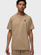 Акція на Футболка бавовняна довга чоловіча Nike M J Jumpman Emb SS Crew DC7485-257 XL Бежева від Rozetka