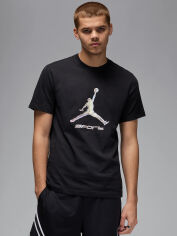 Акція на Футболка бавовняна довга чоловіча Nike M J Sprt Df Gfx SS Crew HQ7984-010 M Чорна від Rozetka