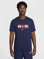 Акція на Футболка бавовняна довга чоловіча Nike M Nsw Sw Air Graphic Tee HM0185-411 2XL Темно-синя від Rozetka