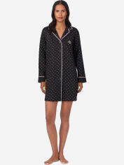 Акція на Нічна сорочка жіноча бавовняна великого розміру Ralph Lauren 177109212 XL Чорна від Rozetka