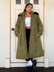 Акція на Куртка демісезонна жіноча SHEIN GD-00204973 0XL Зелена від Rozetka