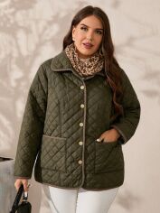 Акція на Куртка демісезонна жіноча SHEIN GD-00196218 2XL Зелена від Rozetka