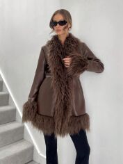 Акція на Куртка демісезонна жіноча SHEIN GD-00199465 XL Коричнева від Rozetka
