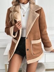 Акція на Куртка демісезонна жіноча SHEIN GD-00207626 L Коричнева від Rozetka