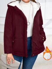 Акція на Куртка демісезонна жіноча SHEIN GD-00207758 2XL Бордова від Rozetka