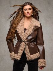 Акція на Куртка демісезонна жіноча SHEIN GD-00206453 M Коричнева від Rozetka