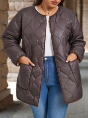 Акція на Пальто жіноче SHEIN GD-00208656 5XL Коричневе від Rozetka