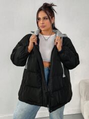 Акція на Куртка демісезонна жіноча SHEIN GD-00198038 28-30 Чорна від Rozetka