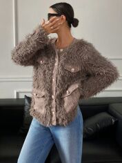 Акція на Пальто жіноче SHEIN GD-00203488 XS Коричневе від Rozetka