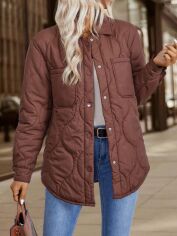 Акція на Пальто жіноче SHEIN GD-00203098 L Коричневе від Rozetka