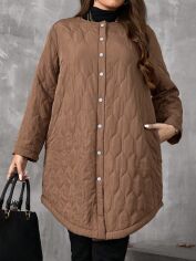 Акція на Пальто жіноче SHEIN GD-00206470 4XL Коричневе від Rozetka