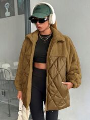 Акція на Пальто жіноче SHEIN GD-00207089 M Коричневе від Rozetka
