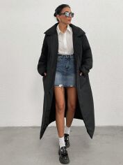 Акція на Пальто жіноче SHEIN GD-00204515 M Чорне від Rozetka