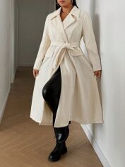 Акція на Пальто жіноче SHEIN GD-00214282 1XL Кремове від Rozetka