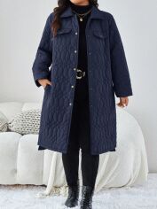 Акція на Пальто жіноче SHEIN GD-00205600 1XL Темно-синє від Rozetka