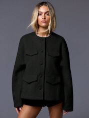 Акція на Пальто жіноче SHEIN GD-00208897 L Чорне від Rozetka