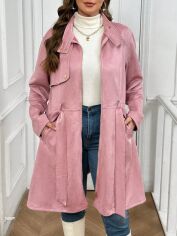 Акція на Пальто жіноче SHEIN GD-00221217 0XL Рожеве від Rozetka