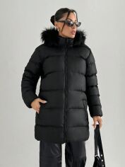 Акція на Куртка зимова жіноча SHEIN GD-00206418 M Чорна від Rozetka