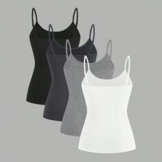 Акція на Майка жіноча SHEIN GD-00220436 L 4 шт Сіра від Rozetka