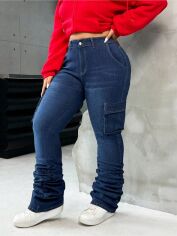 Акція на Джинси жіночі SHEIN GD-00218986 0XL Темно-сині від Rozetka