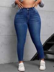 Акція на Джинси жіночі SHEIN GD-00219078 0XL Темно-сині від Rozetka