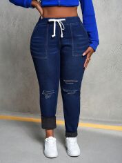Акція на Джинси жіночі SHEIN GD-00219698 2XL Темно-сині від Rozetka