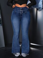 Акція на Джинси Кльош жіночі SHEIN GD-00192746 0XL Сині від Rozetka