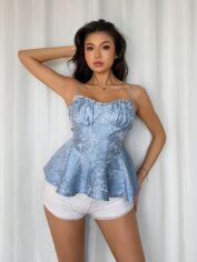 Акція на Топ жіночий SHEIN GD-00208787 XL Блакитний від Rozetka