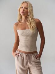 Акція на Топ жіночий SHEIN GD-00210636 XS Кремовий від Rozetka