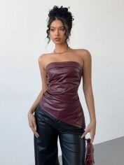 Акція на Топ жіночий SHEIN GD-00203799 XS Бордовий від Rozetka