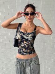 Акція на Топ жіночий SHEIN GD-00210983 S Рожевий з коричневим від Rozetka